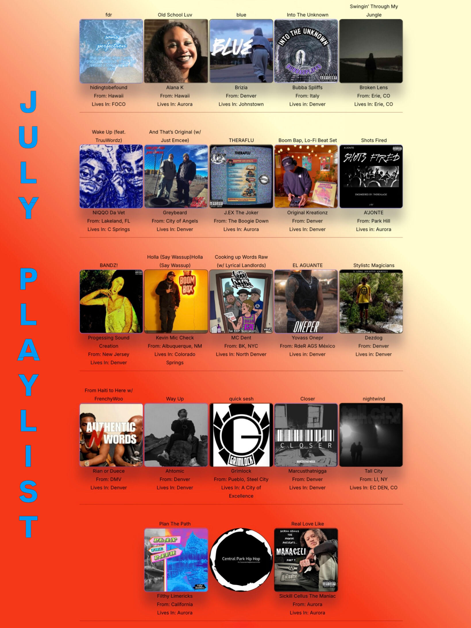 Jul 26 Playlist Jul 26 Playlist
